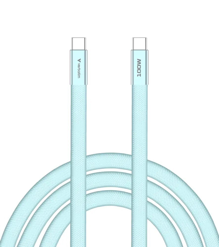 Кабел, Verbatim Sync & Charge SoftTouch USB-C to C cable 100W 120 cm - Blue