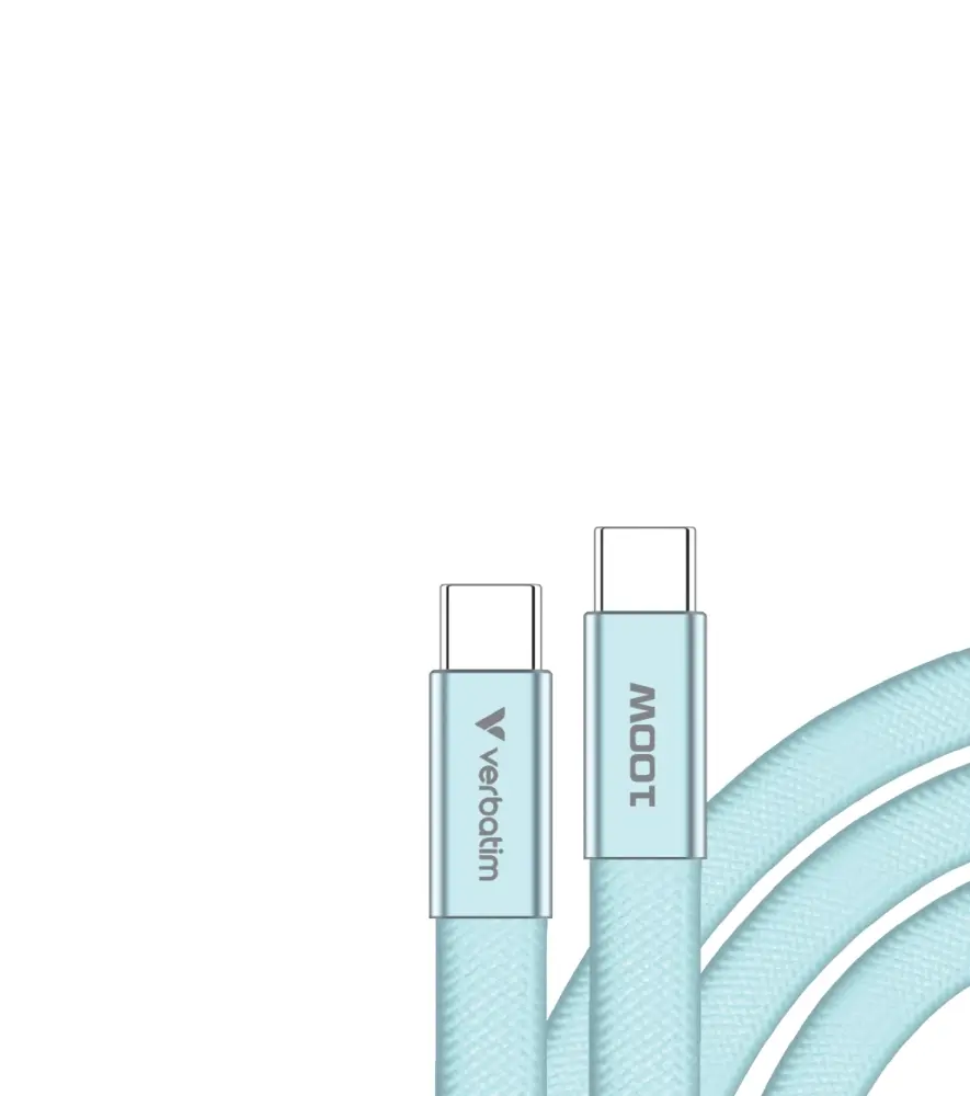 Кабел, Verbatim Sync & Charge SoftTouch USB-C to C cable 100W 120 cm - Blue - image 1