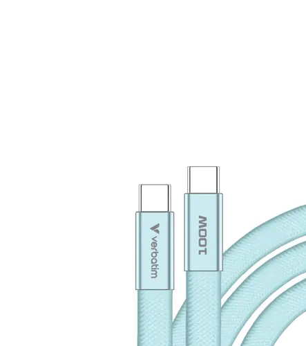 Кабел, Verbatim Sync & Charge SoftTouch USB-C to C cable 100W 120 cm - Blue - image 1