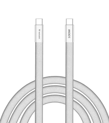 Кабел, Verbatim Sync & Charge SoftTouch USB-C to C cable 100W 120 cm - White