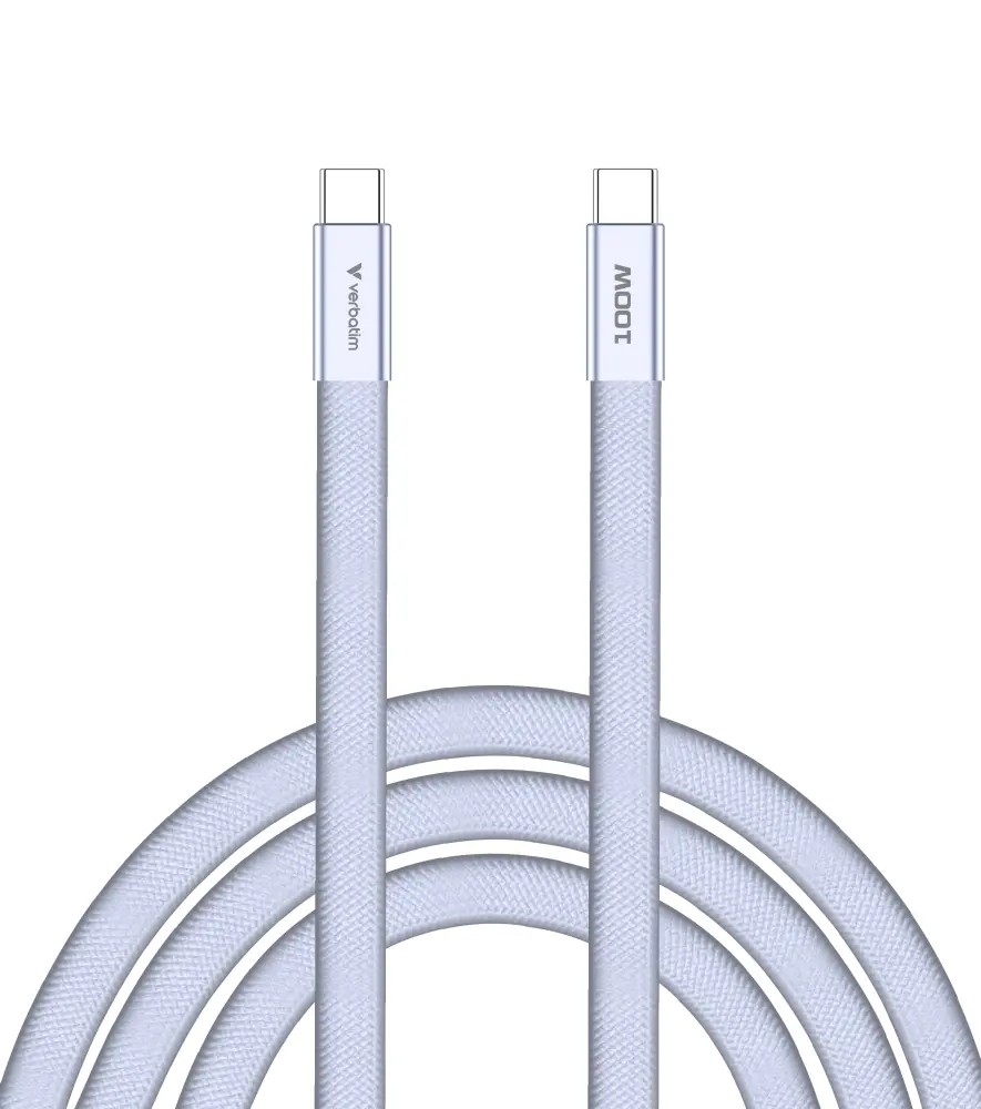 Кабел, Verbatim Sync & Charge SoftTouch USB-C to C cable 100W 120 cm - Purple