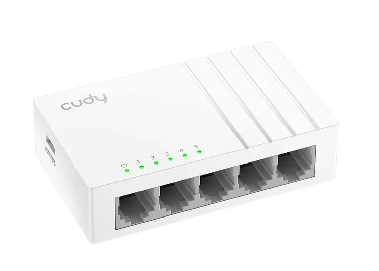 Комутатор, Cudy FS105D 5-Port 10/100 Mbps Desktop Switch, 5 10/100M RJ45 Ports, Desktop Plastic Case - image 1