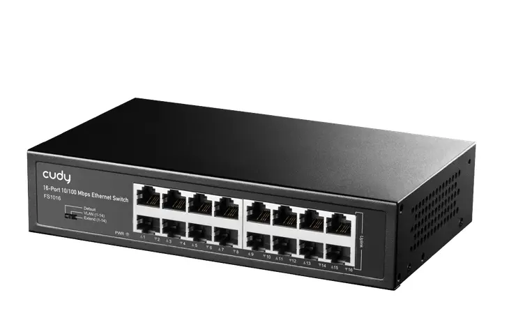 Комутатор, Cudy FS1016 16-Port 10/100 Mbps Metal Switch, 16 10/100 Mbps RJ45 Ports, Rack-mountable Steel Case - image 2