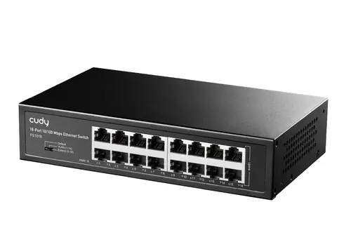 Комутатор, Cudy FS1016 16-Port 10/100 Mbps Metal Switch, 16 10/100 Mbps RJ45 Ports, Rack-mountable Steel Case - image 2