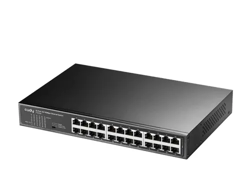 Комутатор, Cudy FS1024 24-Port 10/100 Mbps Metal Switch, 24 10/100 Mbps RJ45 Ports, Rack-mountable Steel Case - image 2