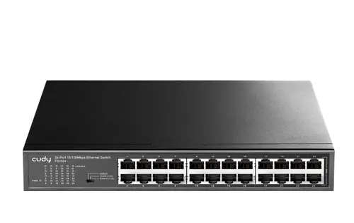 Комутатор, Cudy FS1024 24-Port 10/100 Mbps Metal Switch, 24 10/100 Mbps RJ45 Ports, Rack-mountable Steel Case
