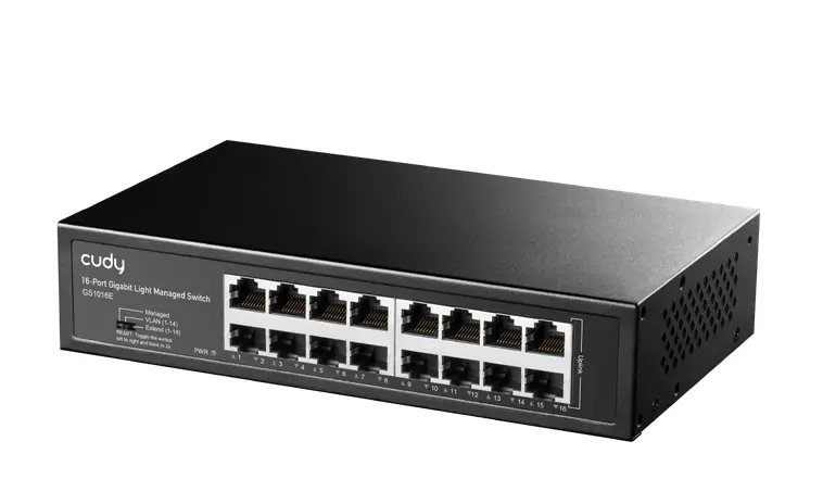 Комутатор, Cudy GS1016E 16-Port Gigabit Light Managed Switch, 16 Gigabit RJ45 Ports, Rack-mountable Steel Case - image 1
