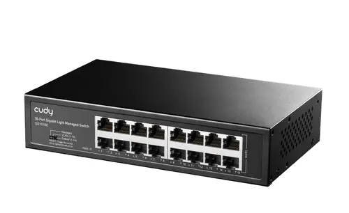 Комутатор, Cudy GS1016E 16-Port Gigabit Light Managed Switch, 16 Gigabit RJ45 Ports, Rack-mountable Steel Case - image 1