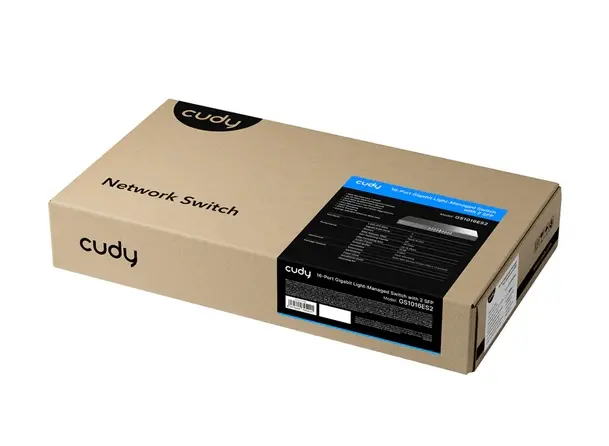 Комутатор, Cudy GS1016ES2 16-Port Gigabit Light Managed Switch with 2 SFP, 19 inch, 16 Gigabit RJ45 Ports + 2 SFP Slots, Rack-mountable Steel Case - image 2