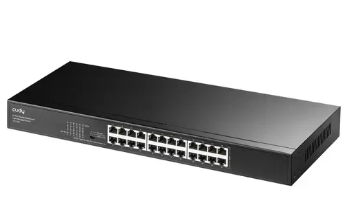 Комутатор, Cudy GS1024E 24-Port Gigabit Rackmount Light Managed Switch, 24 Gigabit RJ45 Ports, 19-inch Rack-mountable Steel Case - image 1