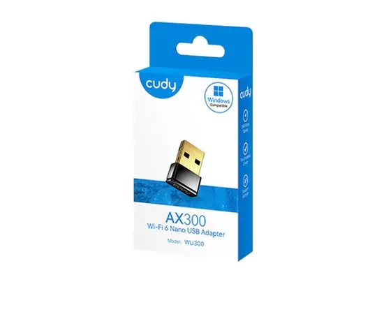 Адаптер, Cudy WU300 Wi-Fi 6 Nano USB Adapter, Mini Size, 286Mbps at 2.4GHz, USB 2.0 - image 2