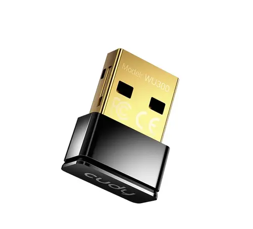 Адаптер, Cudy WU300 Wi-Fi 6 Nano USB Adapter, Mini Size, 286Mbps at 2.4GHz, USB 2.0