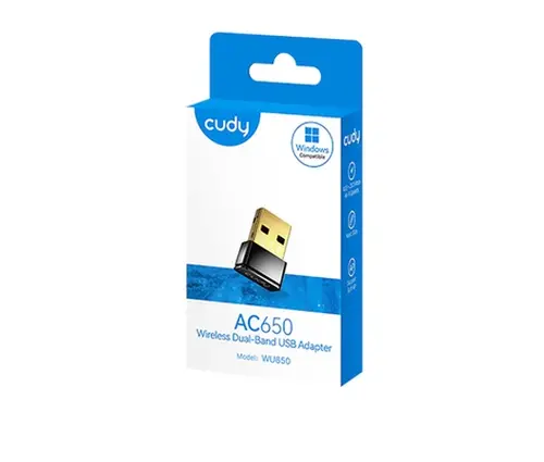 Адаптер, Cudy WU650 Wi-Fi Mini USB Adapter AC650 650Mbps Wi-Fi USB Adapter, Mini Size, 433Mbps at 5GHz + 200Mbps at 2.4GHz, Nano Size, USB 2.0 - image 2