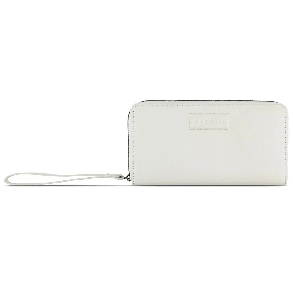 Дамски кожен портфейл Bugatti Elsa Long Zip Wallet, бял