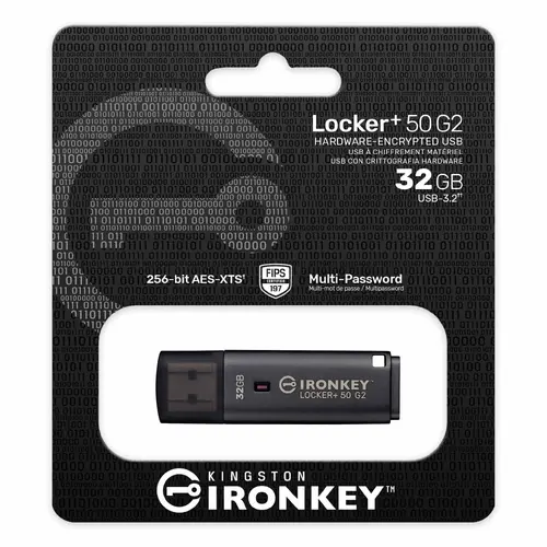 USB памет KINGSTON IronKey Locker+ 50 G2 - 32GB, XTS-AES 256-bit - 4