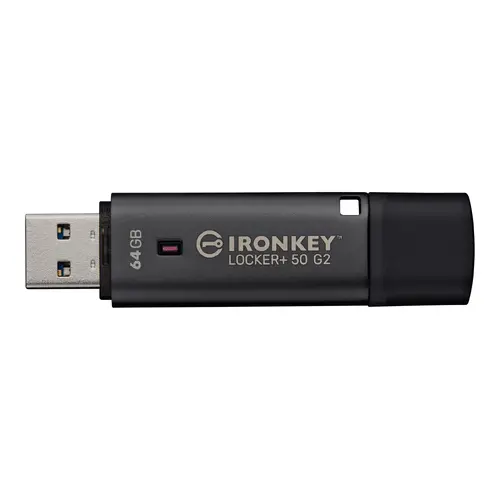 USB памет KINGSTON IronKey Locker+ 50 G2 - 64GB, XTS-AES 256-bit - 2