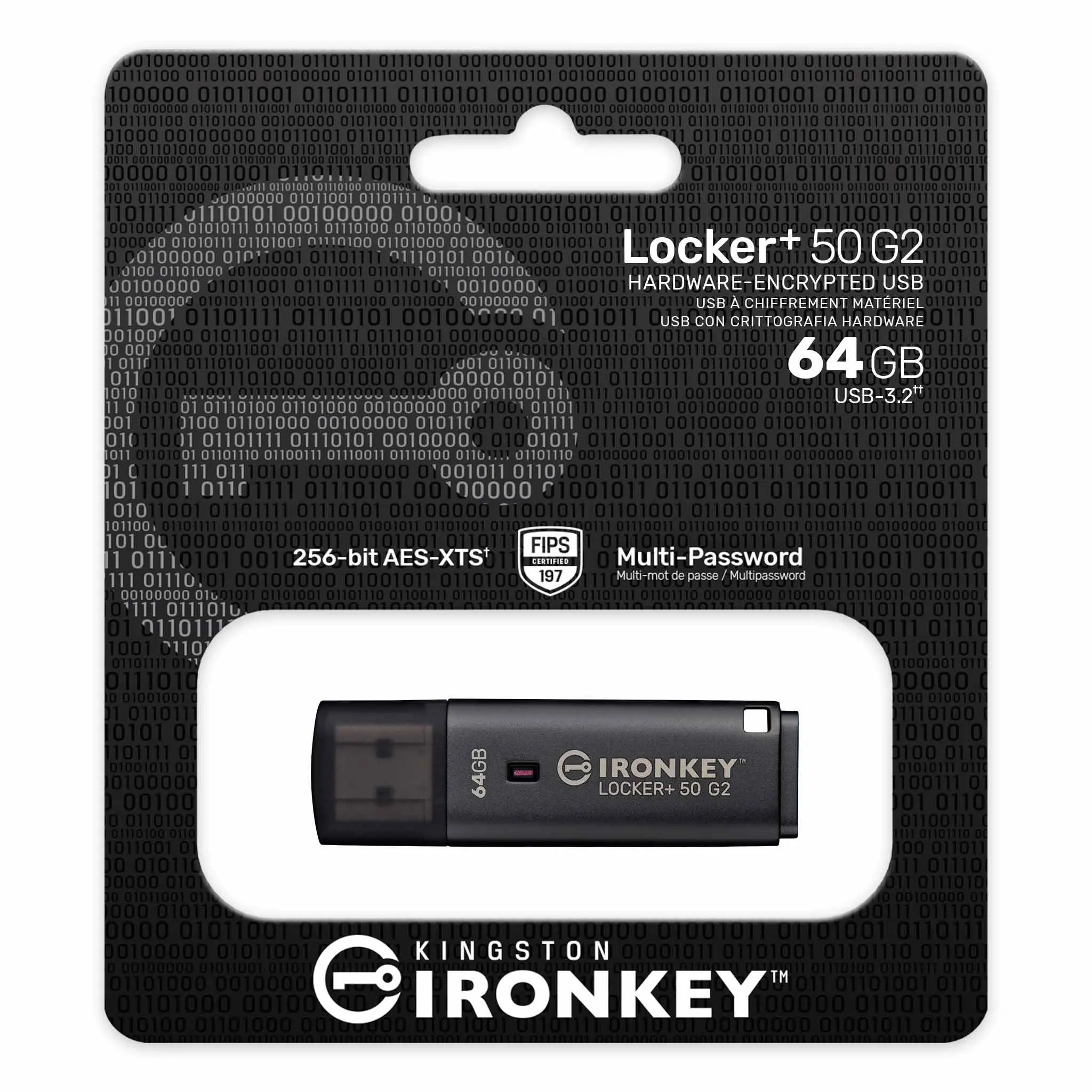 USB памет KINGSTON IronKey Locker+ 50 G2 - 64GB, XTS-AES 256-bit - image 3