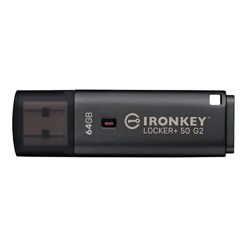 USB памет KINGSTON IronKey Locker+ 50 G2 - 64GB, XTS-AES 256-bit - 1