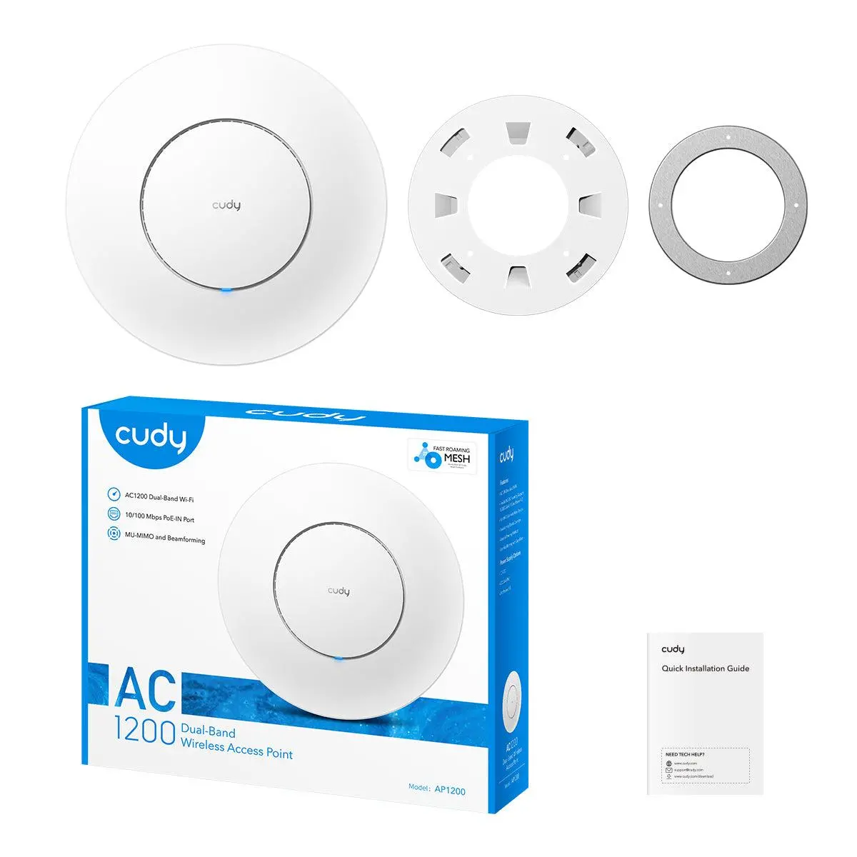 Безжична точка за достъп Cudy AP1200, AC1200, 2.4/5 GHz, 300 - 867 Mbps - image 2