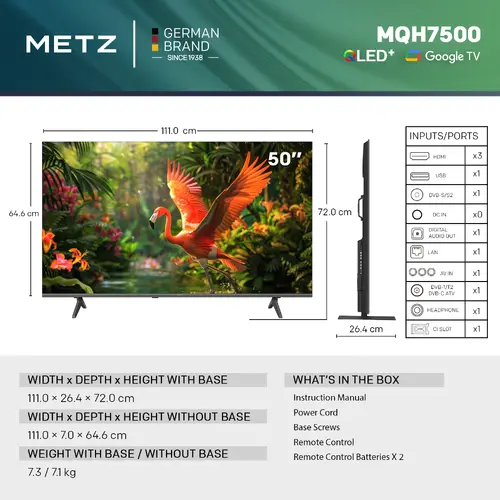 Телевизор METZ 50" 50MQH7500Z UHD 4K QLED+ Google TV, 120Hz, 126 см - image 4