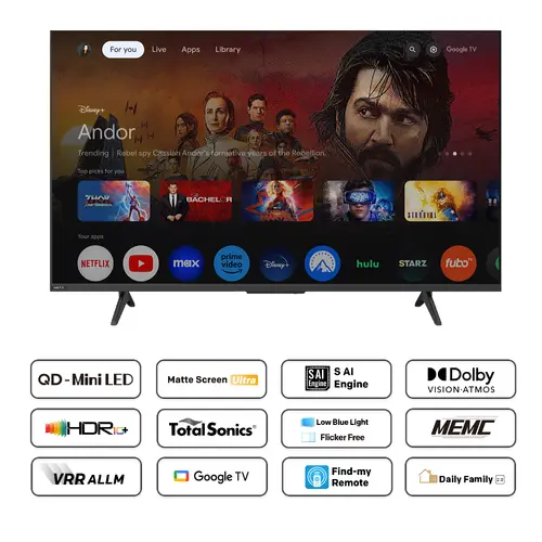 Телевизор METZ 55" 55MNH7000Z UHD 4K QD-Mini LED, Matte Screen Ultra, Google TV, Клас E - image 5