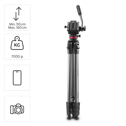 HAMA Трипод / Статив „PRO Move 160 2D+“, 160 см, видео статив за камера и мобилен телефон - image 16