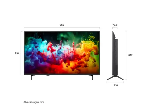 Телевизор, LG 43QNED71B3B, 43" 4K QNED MiniLED Smart TV, 3840x2160, DVB-T2/C/S2, Alpha 7 AI Processor, HDR10 / HLG, webOS 26 ThinQ, VRR / ALLM / HGiG, 4K Super Upscaling, WiFi 5, Bluetooth 5.3, AirPlay 2, LAN, CI, HDMI, AI Sound Pro, Google Cast, 2 pole Stand - image 1