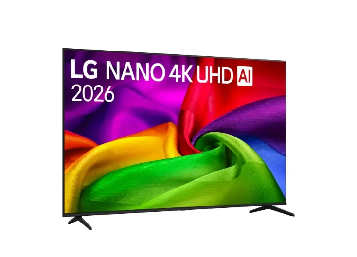 Телевизор, LG 85NU800B3LA, 85" NANO 4K UHD, 3840x2160, DVB-T2/C/S2, AI Alpha 7, HDR 10, webOS 26, ThinQ AI, VRR, ALLM, HGiG, WiFi, Clear Voice, 4K Super Upscaling, Bluetooth 5.3, Hdmi e-ARC , CI, LAN, AirPlay2, AI Sound Pro, Google Cast, 2 Pole stand, Black - image 1