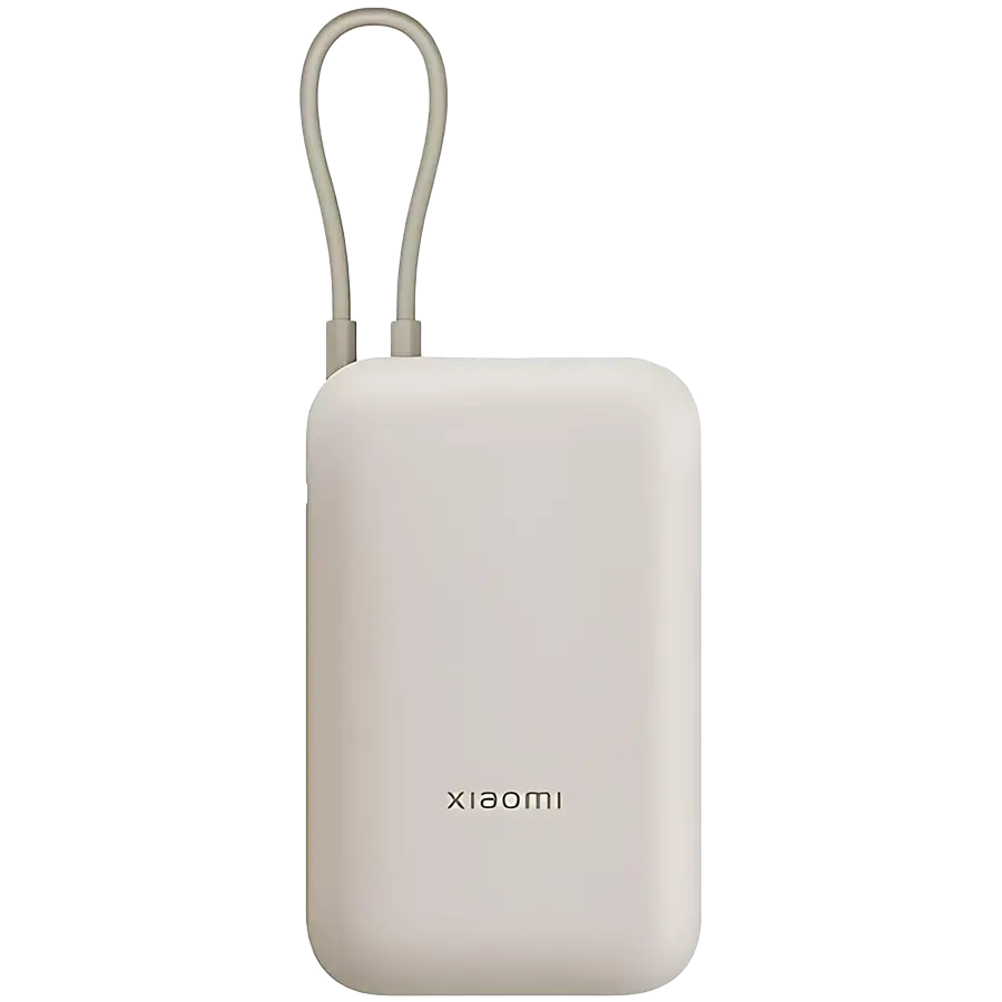 Xiaomi Power Bank 10000mAh (ενσωματωμένο καλώδιο), Μπεζ GL