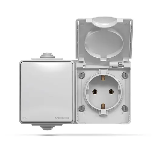 ВЪНШЕН КЛЮЧ С КОНТАКТ ШУКО IP65 VF-BNW3-G VIDEX - СИВ - image 1