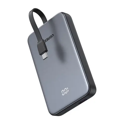 ВЪНШНА БАТЕРИЯ/POWER BANK 10 000mAh С ВГРАДЕН КАБЕЛ, 22.5W, PB526 UGREEN