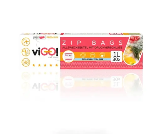 ZIP-LOCK ПЛИКОВЕ ЗА ЗАМРАЗЯВАНЕ 30 БР.20Х30СМ VIGO