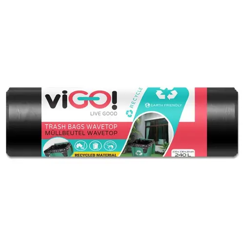 ТОРБИ ЗА СМЕТ LD ЧЕРНИ 240Л 10БР WAVETOP ЗАТВАРЯНЕ VIGO
