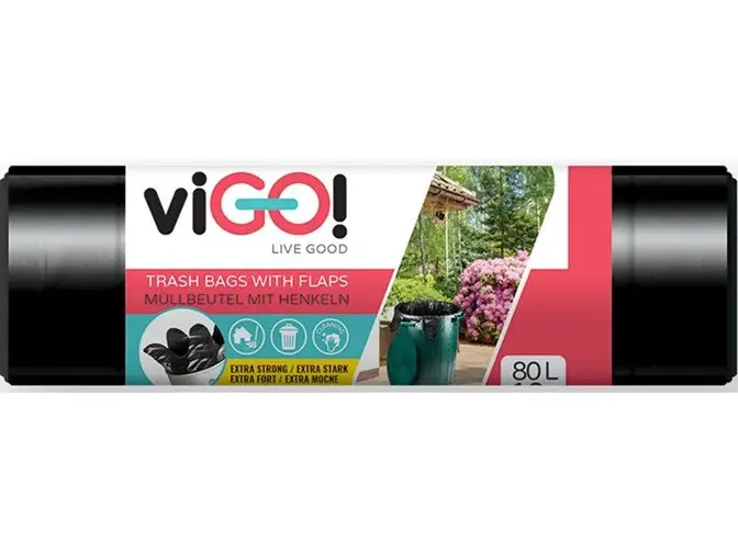 ТОРБИ ЗА СМЕТ LD ЧЕРНИ 80Л 10БР WAVETOP ЗАТВАРЯНЕ VIGO