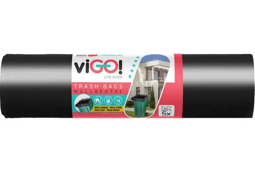 ТОРБИ ЗА СМЕТ LD ЧЕРНИ 120Л 5БР VIGO