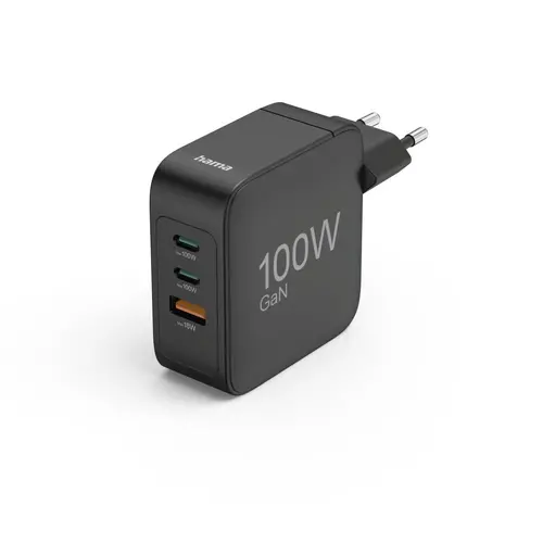 HAMA Бързо зарядно GaN, 2x USB-C, 1x USB-A, PD, 100 W, черно - image 7