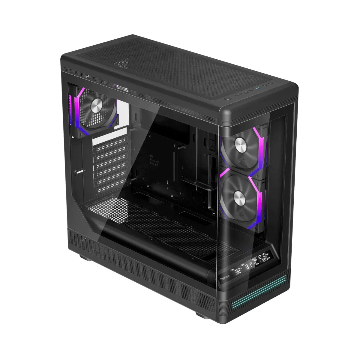 1stPlayer кутия Case ATX - PB8 Black - 3 x 120 mm A-RGB fans included, USB-C - image 1
