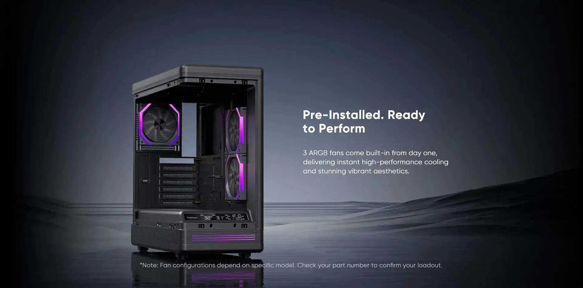 1stPlayer кутия Case ATX - PB8 Black - 3 x 120 mm A-RGB fans included, USB-C - image 13