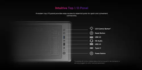 1stPlayer кутия Case ATX - PB8 Black - 3 x 120 mm A-RGB fans included, USB-C - image 20