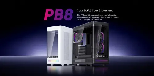 1stPlayer кутия Case ATX - PB8 Black - 3 x 120 mm A-RGB fans included, USB-C - image 6