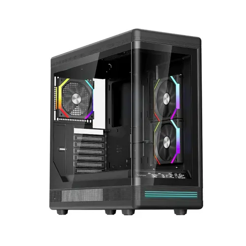 1stPlayer кутия Case ATX - PB8 Black - 3 x 120 mm A-RGB fans included, USB-C
