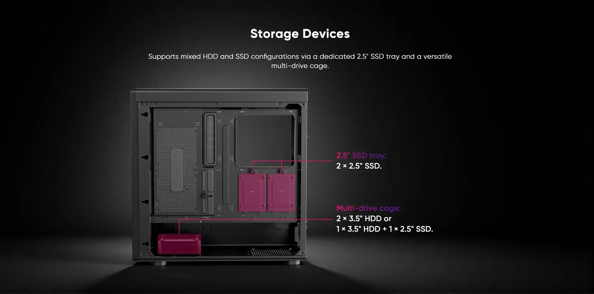 1stPlayer кутия Case ATX - AU8 Black - 4 x 140 mm A-RGB fans included, USB-C - image 11