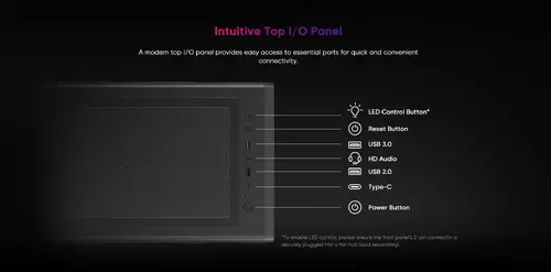 1stPlayer кутия Case ATX - AU8 Black - 4 x 140 mm A-RGB fans included, USB-C - image 13