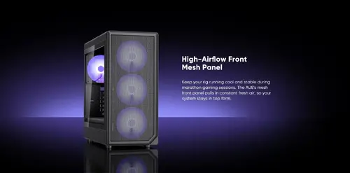 1stPlayer кутия Case ATX - AU8 Black - 4 x 140 mm A-RGB fans included, USB-C - image 7