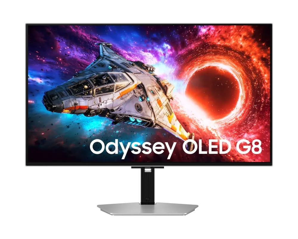 Монитор, Samsung 32'' LS32HG800SU Odyssey OLED G8 4K 3840x2160 0.03ms 240Hz Glare Free DP 2.1 (UHBR20) & USB-C (98W) Silver + Logitech G102 Mouse, Lightsync RGB, 8000 DPI, 6 Programmable Buttons, Black