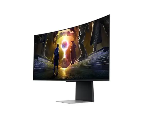 Монитор, Samsung LS34DG850, 34'' CURVED Odyssey G8 OLED, 1800R, 175 Hz, 0.1 ms GTG, 21:9, 3440 x 1440, Smart, 2xUSB C, Mini DP, Micro HDMI 2.1, Wi-Fi 5, BT 5.2, Speakers, 178°/178°, Silver + Logitech G102 Mouse, Lightsync RGB, 8000 DPI, 6 Programmable Buttons - image 2