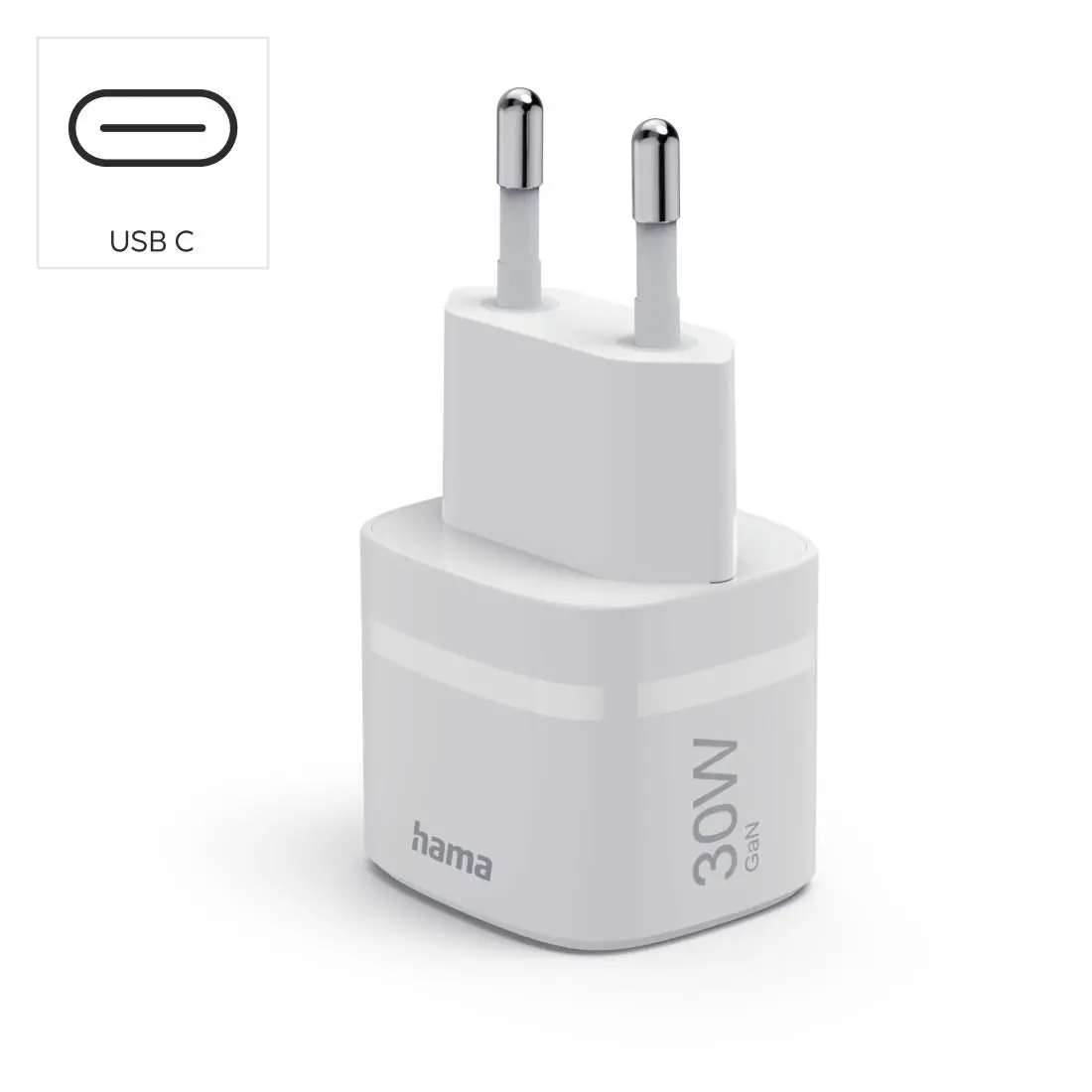 HAMA Зарядно устройство, 30 W, GaN, USB-C, PD/Qualcomm®, Zero Standby, бяло - image 7