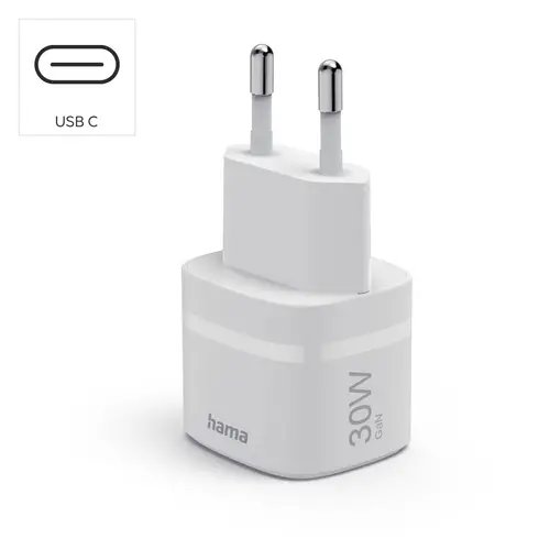 HAMA Зарядно устройство, 30 W, GaN, USB-C, PD/Qualcomm®, Zero Standby, бяло - image 7