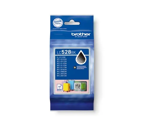 Консуматив, Brother LC528BK Black Ink Cartridge for MFCJ5010DW/MFCJ5110DW - 6000 page yield - image 1