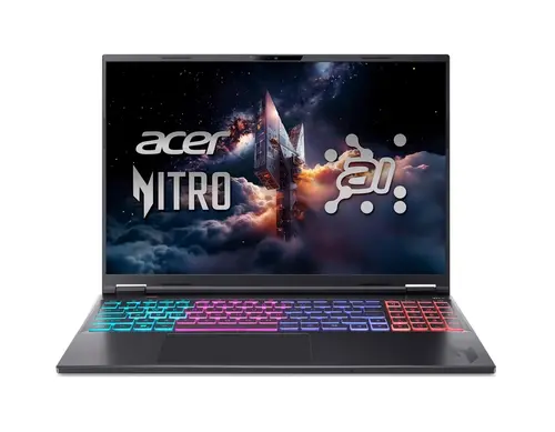Лаптоп, Acer Nitro 16S AI, AN16S-61-R44A, AMD Ryzen 7 350 (up to 5.0GHz, 16MB), 16" WQXGA (2560x1600) IPS 180Hz, 1*16GB DDR5 (1 slot free), 1024GB PCIe NVMe SSD, GeForce RTX 5070 8GB GDDR7, FHD Cam, WiFi 6E, BT 5.3, No Os, Black